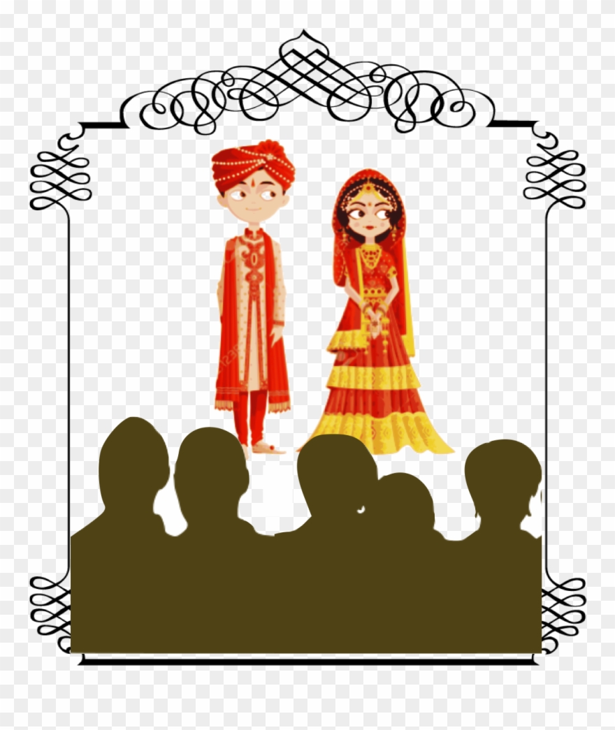 Arranged Marriages - Wedding Bride And Groom Cartoon India Clipart