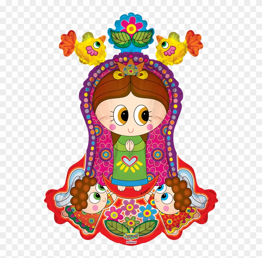 Virgencita @distroller Con Angelitos Shape 28 - Virgen De Distroller Clipart