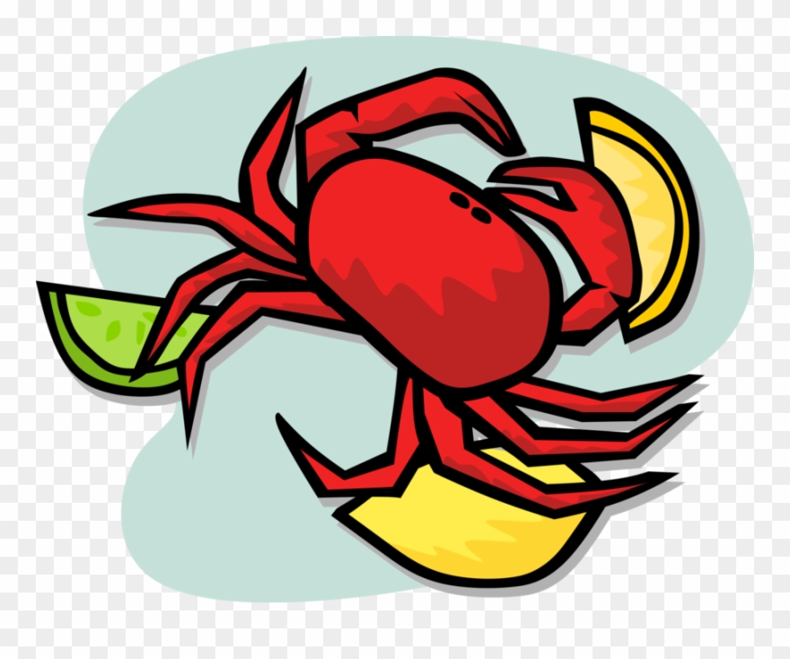 Vector Illustration Of Decapod Marine Crustacean Crab - Crab Clipart