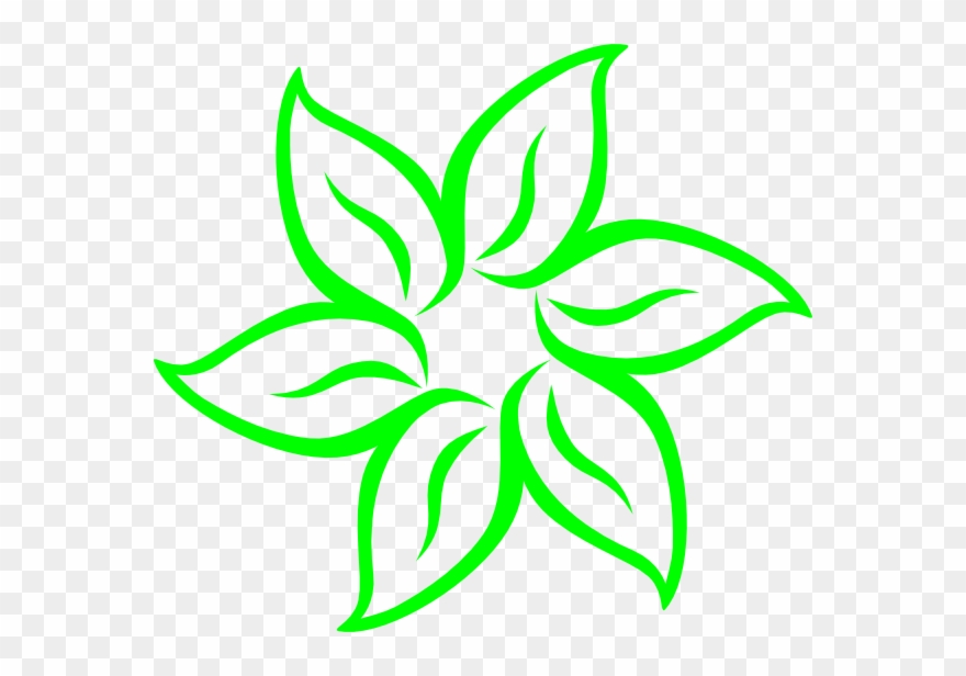 Png Library Download Lime Green Flower Clipart - Black And White Design Flower Transparent Png
