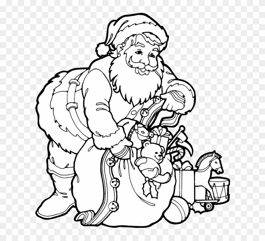 Santa Claus Coloring Pages 3 Purple Kitty - Santa Claus Coloring Pages Clipart