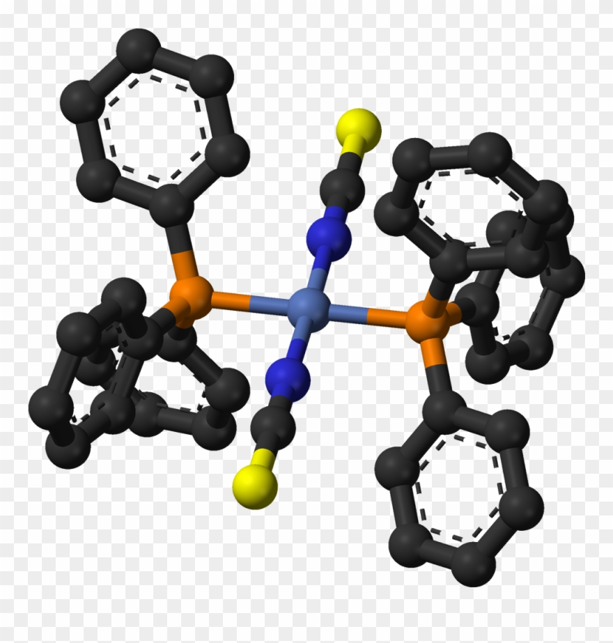 Dithiocyanatobis Nickel(ii) 3d Balls - Ni Pph3 2 Scn 2 Clipart
