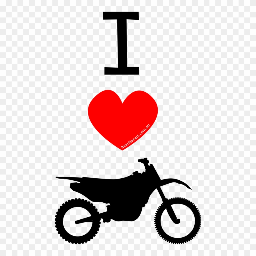 I ❤ Motocross Tote - Motorcycle Clipart