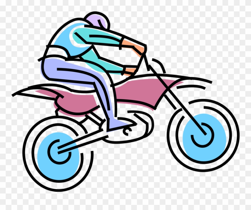 Vector Illustration Of Motocross Racer Racing In Off-road - Clip Art - Png Download