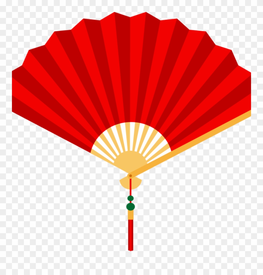 Fan Clipart Wind - Red Chinese Fan Png Transparent Png