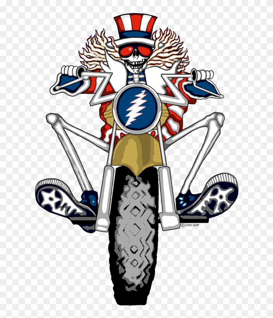 Skeleton On Motorcycle Grateful Dead Clipart