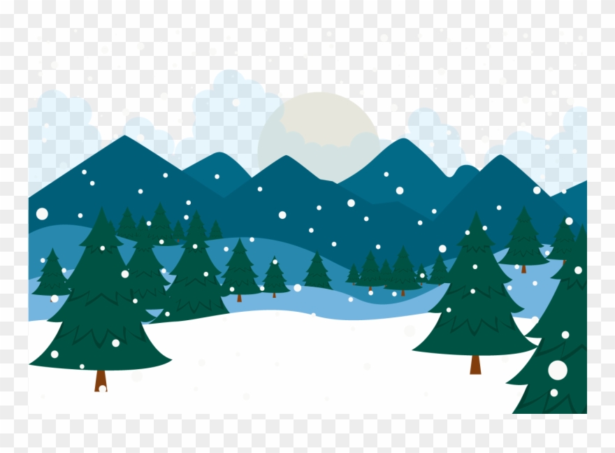 Svg Free Stock Vector Snow Snowy - Floresta Natal Com Neve Clipart