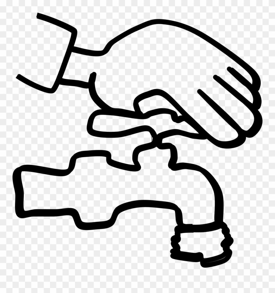 Closing Tap Clipart - Close The Tap Clipart Black And White - Png Download