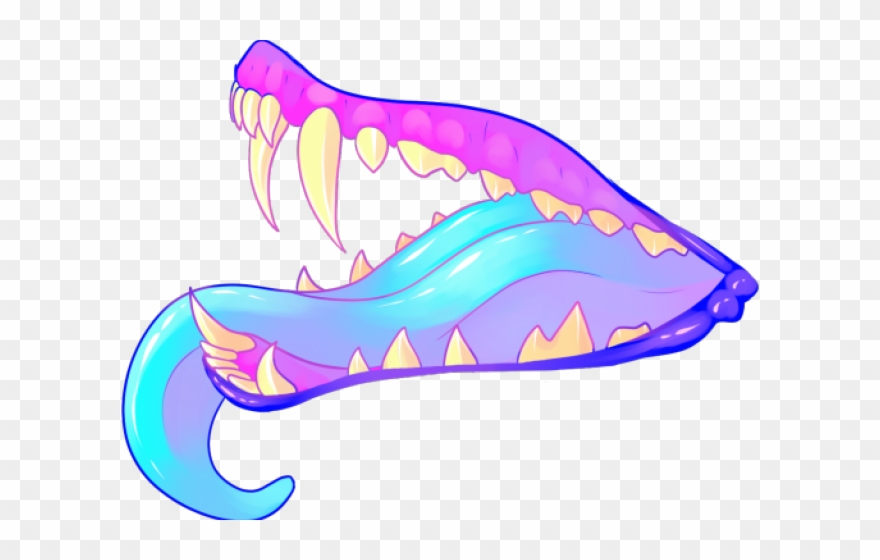 Fangs Clipart Tumblr Transparent - Drawing Of Scary Mouth - Png Download