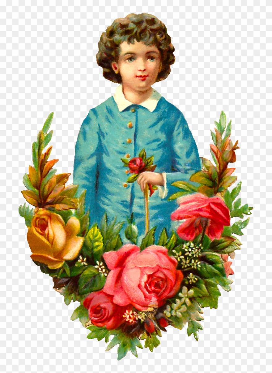 This Is Another Stunning Piece Of Child Clip Art With - Children With Flower Png Transparent Png