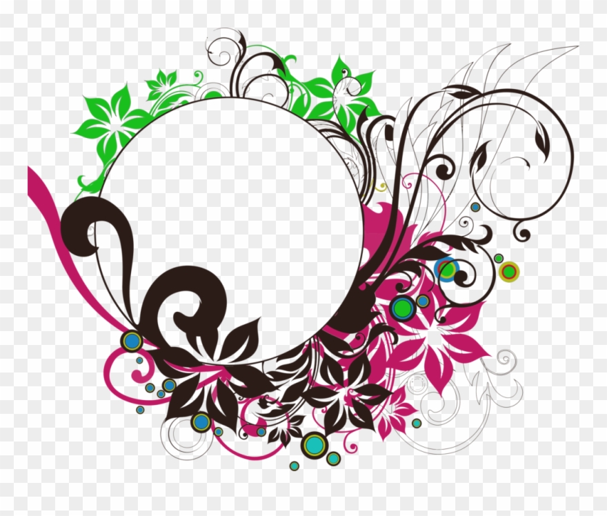 Floral Round Frame Png Photo - Circle Frame Design Png Clipart