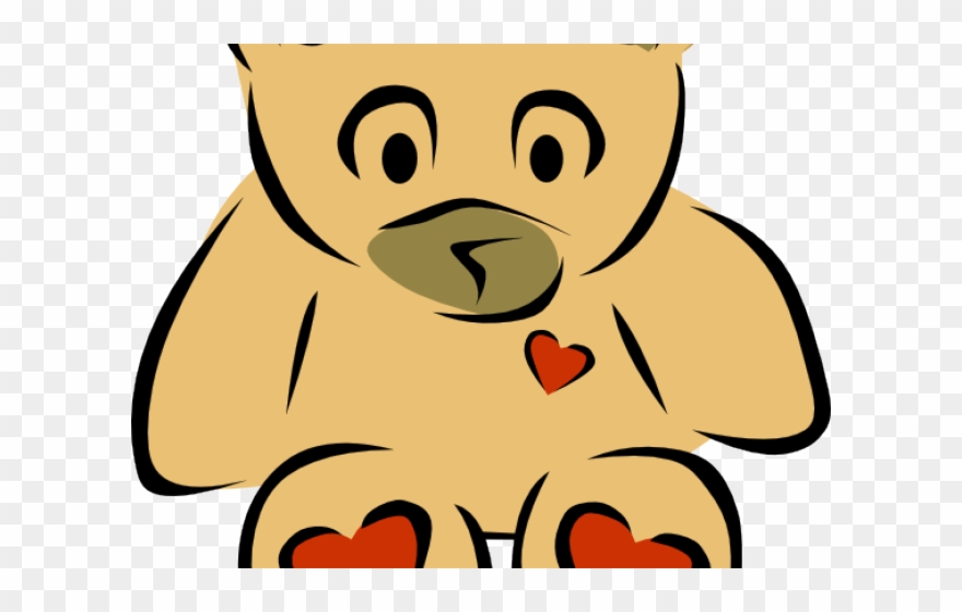 Stuffed Animal Clipart Dog - Teddy Bear Clipart Free Black And White - Png Download
