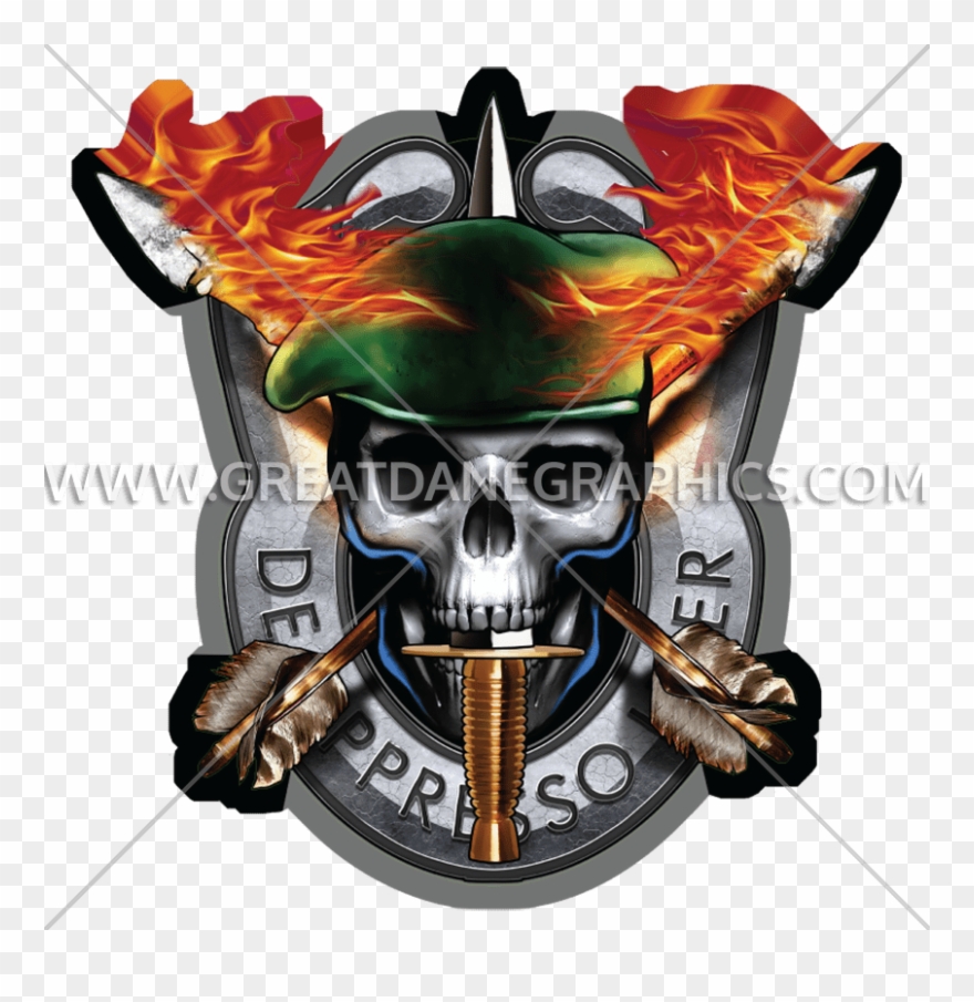 Clipart Gun Skull - Clipart Of Skull In Beret - Png Download