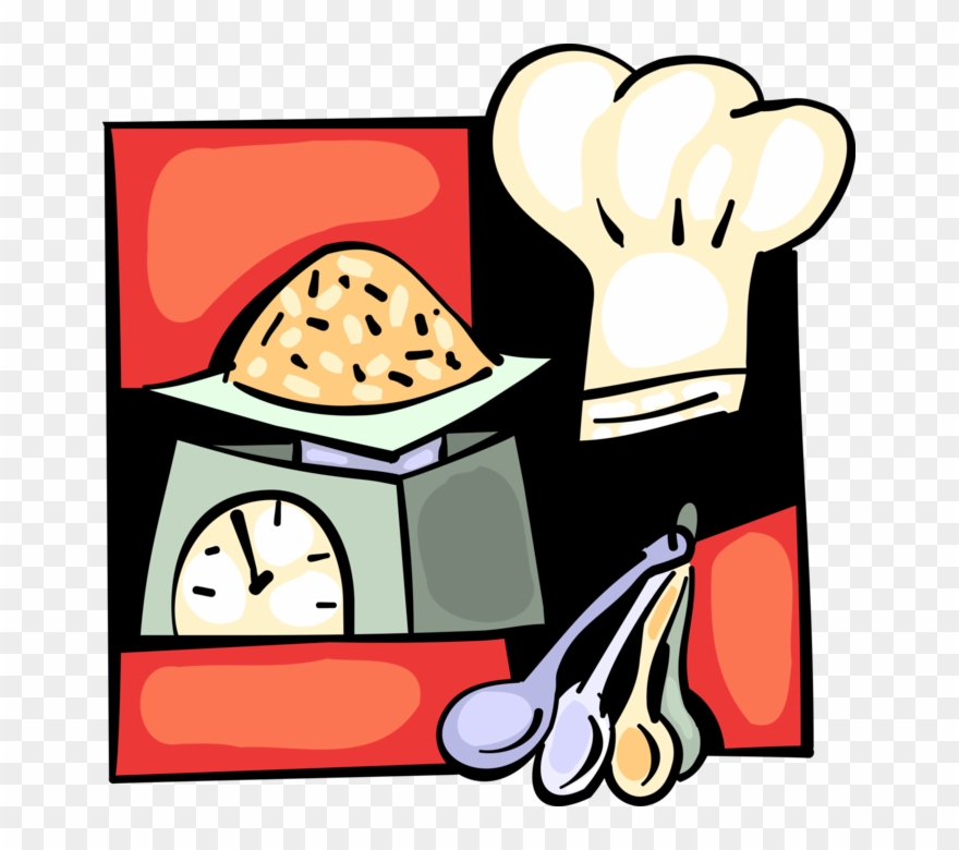 Vector Illustration Of Kitchen Food Scale With Chef Clipart