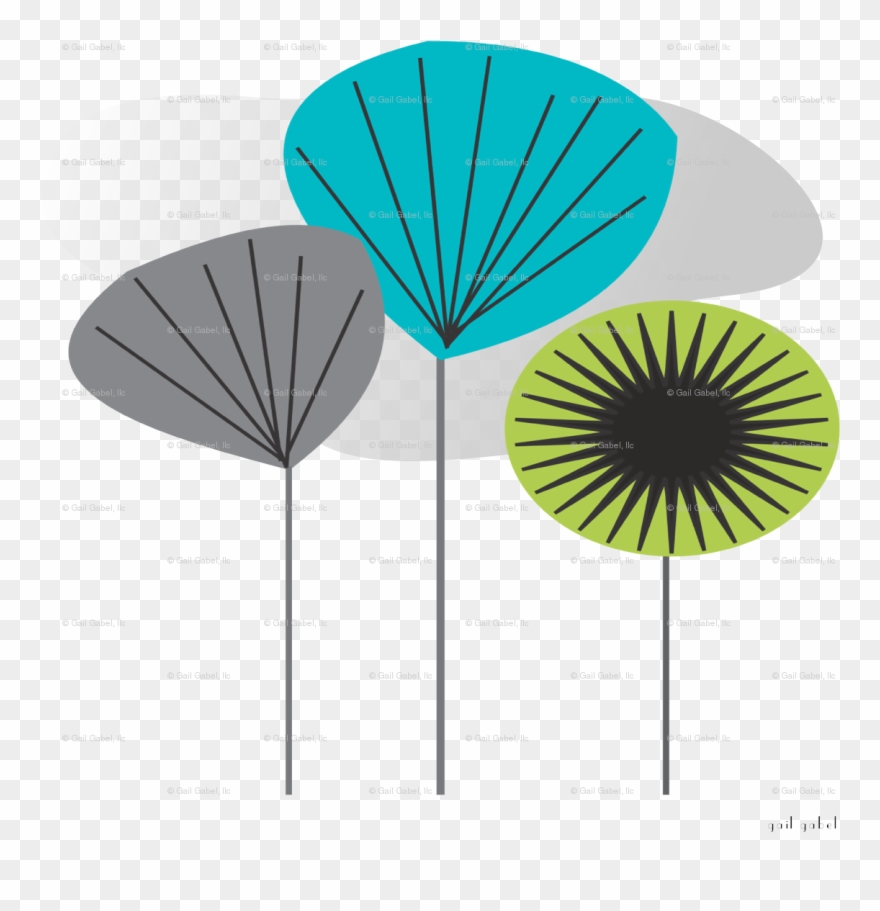 M#century Modern Seed Pods Wallpaper - Mcm 5 Canvas Shower Curtain Clipart