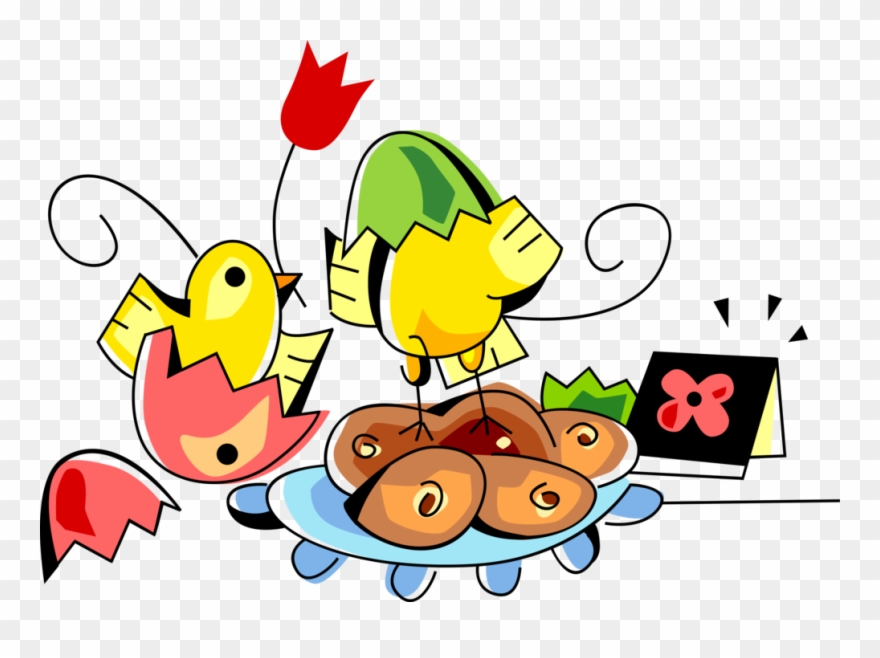 Vector Illustration Of Hatching Easter Baby Yellow - Cartoon Clipart