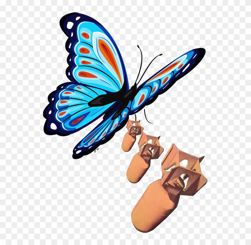 Collage Art By Jonathon Prestidge - Green Butterfly Png Clipart