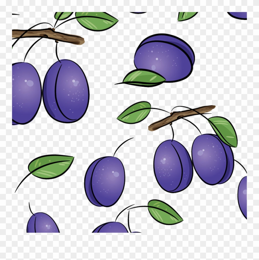 Clipart Plum Drawing Royalty - Set Of 2 Cabochon Pendants With Necklace Plums & - Png Download