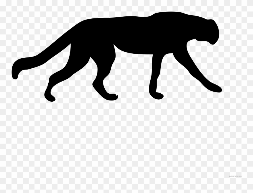 Vector Transparent Stock Cheetah Black And White Clipart - Black Outline Of Animals - Png Download