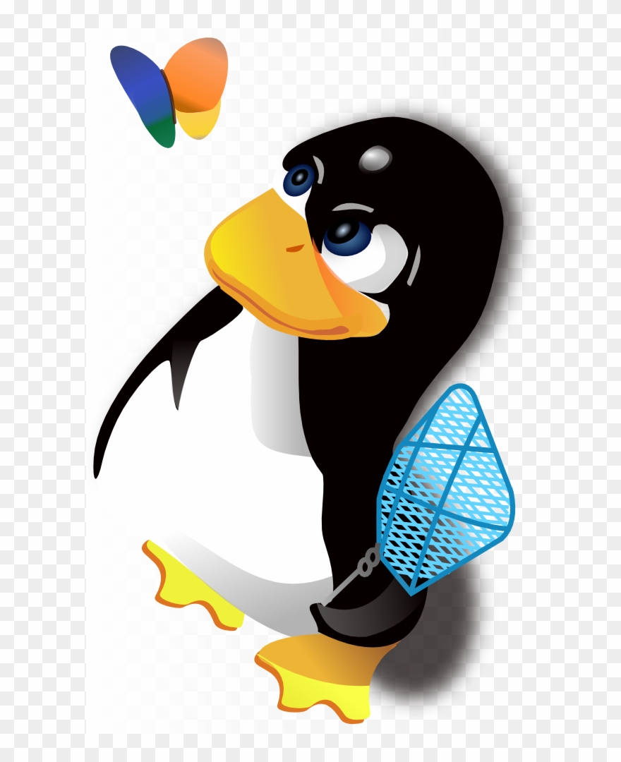 Tux Penguin Microsoft Logo Butterfly - Linux Tux Clipart