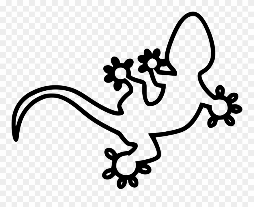 Gecko Clipart Svg - Reptiles En Blanco Y Negro - Png Download
