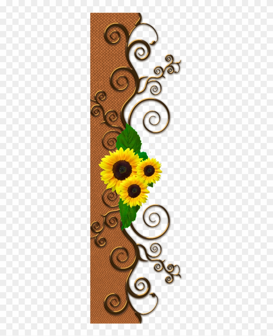 Borders * Cantoneiras * Cluster Sunflower Clipart, - Scrapbooking - Png Download