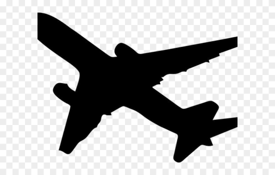 Airplane Clipart Fan - Plane Silhouette Png Transparent Png