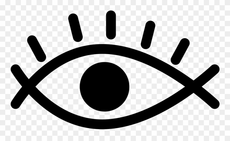Eye Outline Variant With Lashes And Enlarged Pupil - Wifi Icon Clipart