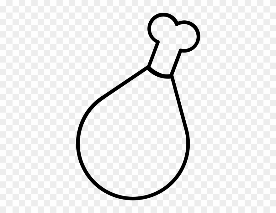 Turkey Leg Rubber Stamp - Line Art Clipart