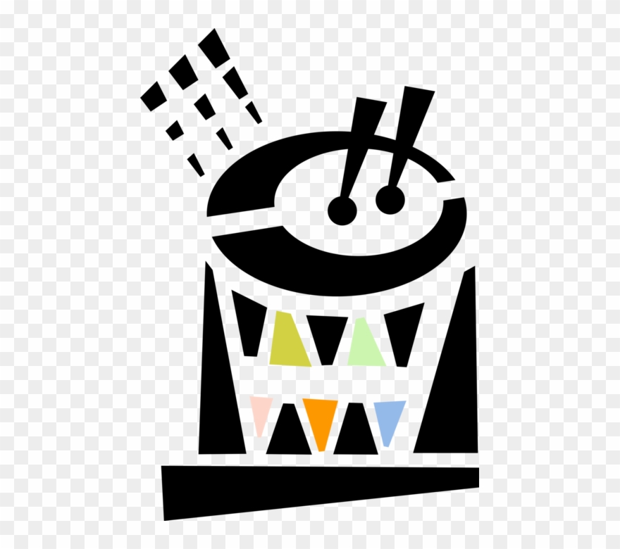 Vector Illustration Of Drum Set Or Drum Kit Percussion Clipart