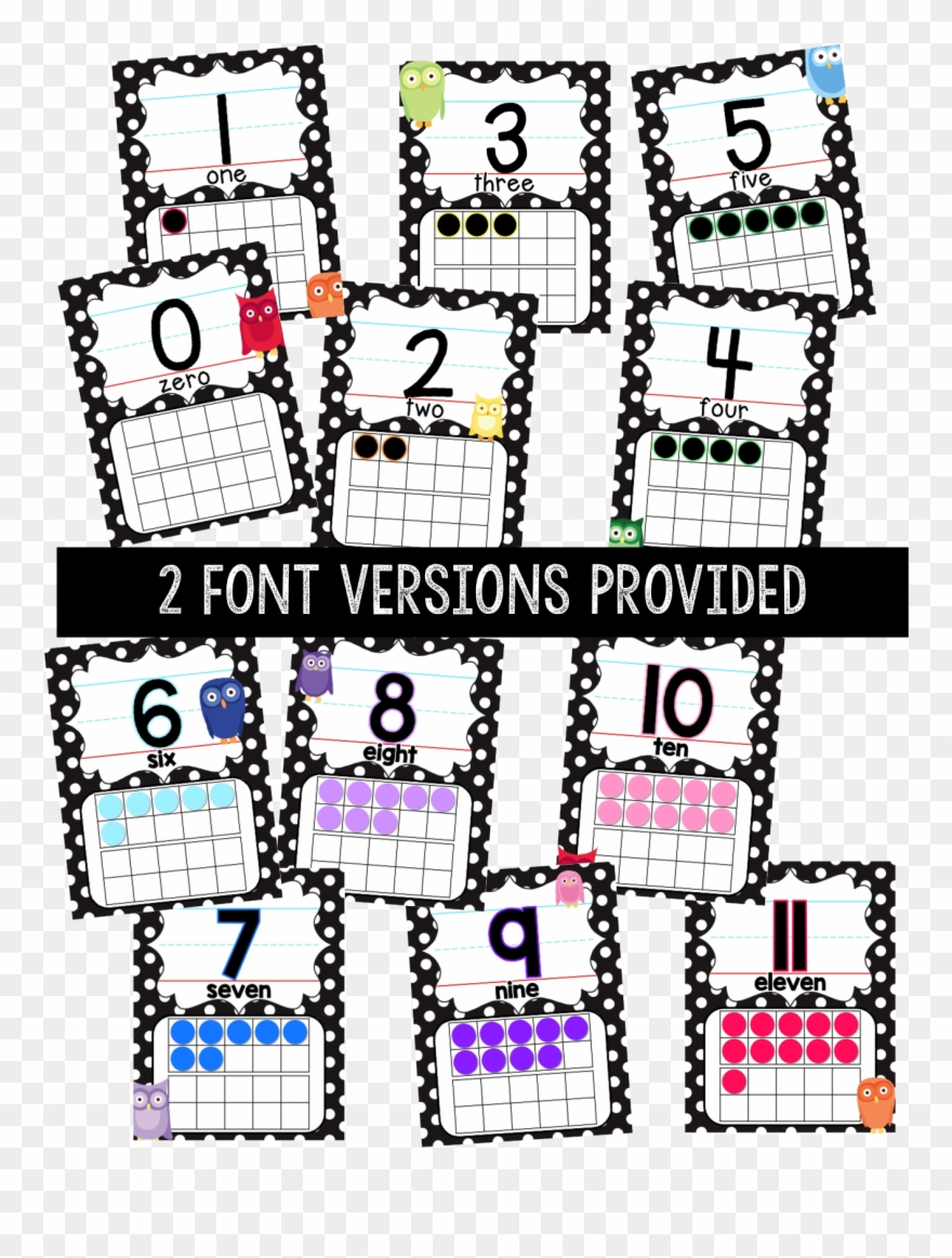 Number Posters Rainbow Owl With Black White - Clip Art - Png Download