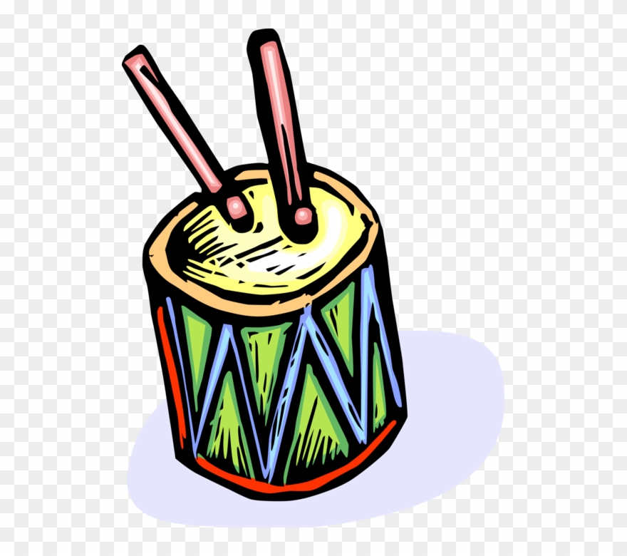 Vector Illustration Of Drum Set Or Drum Kit Percussion Clipart