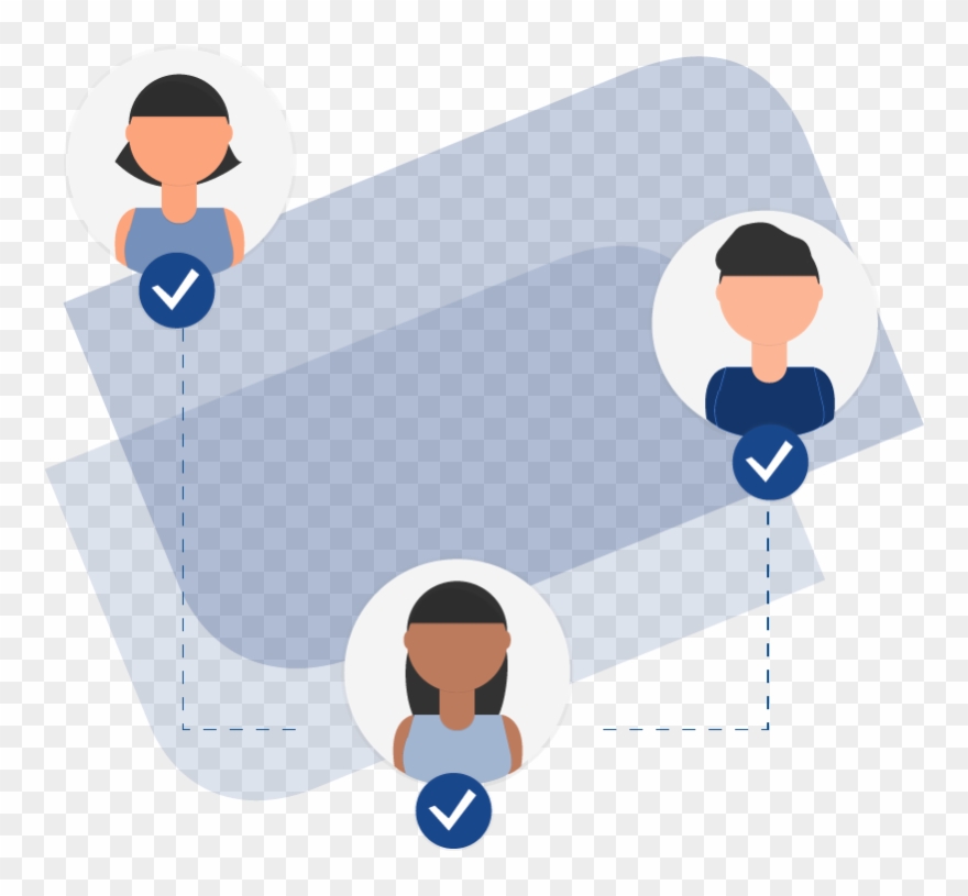 Illustration Of Three Hiring Managers Being Connected - Illustration Clipart