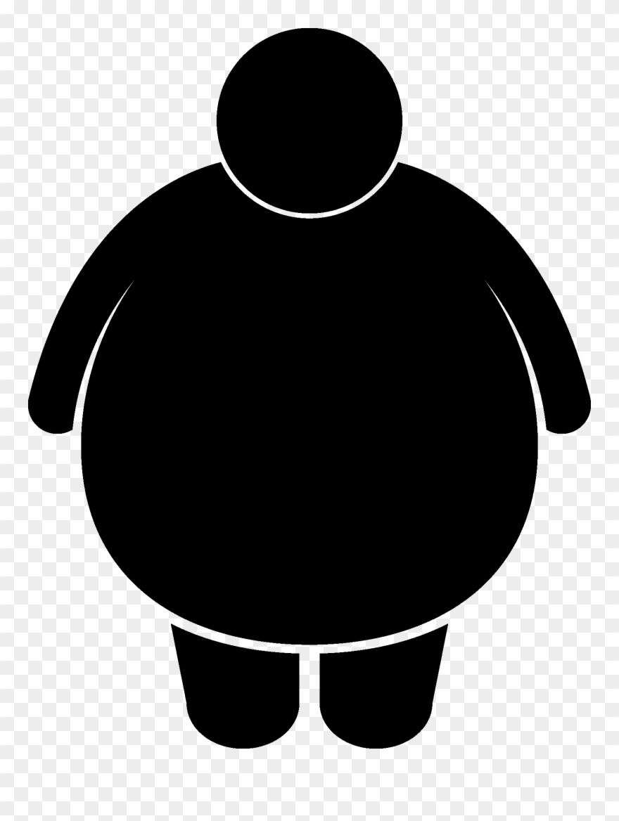 Thoughts Drawing Obesity - Black And White Obesity Clipart - Png Download