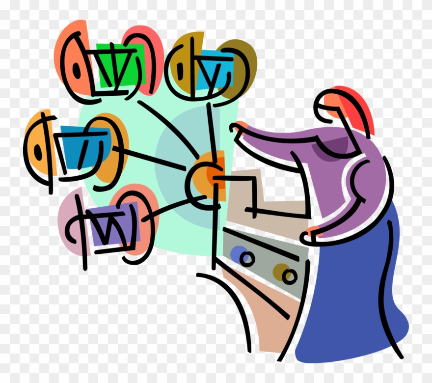 Vector Illustration Of Operating Weaving Loom In Textile - Sewing Machine Clipart