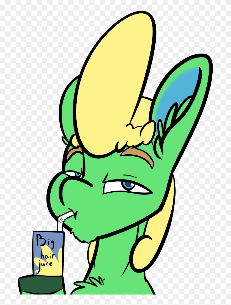 Omegapex, Big Hair, Bust, Drinking, Juice, Juice Box, - Cartoon Clipart