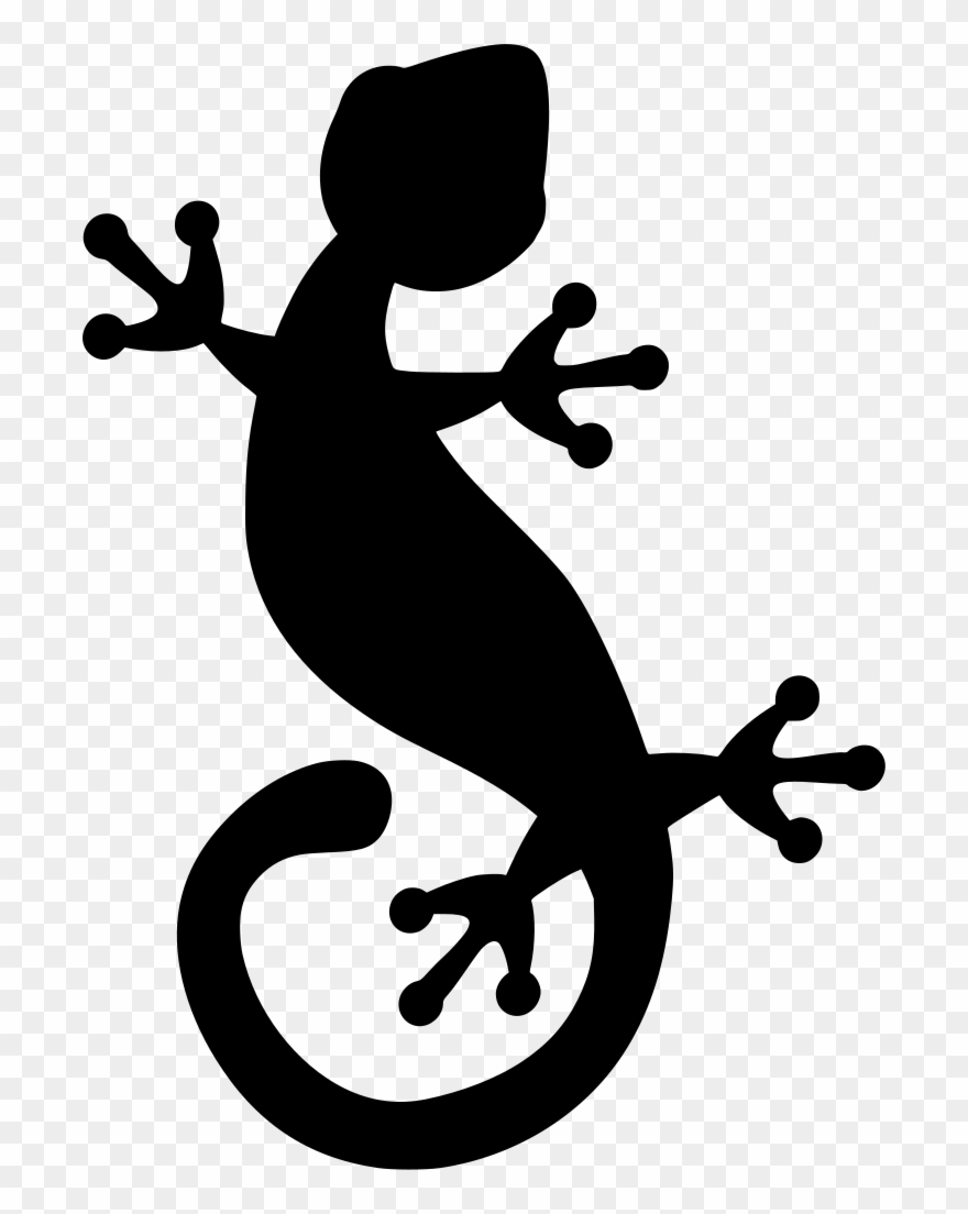 Info - Black And White Gecko Clipart - Png Download