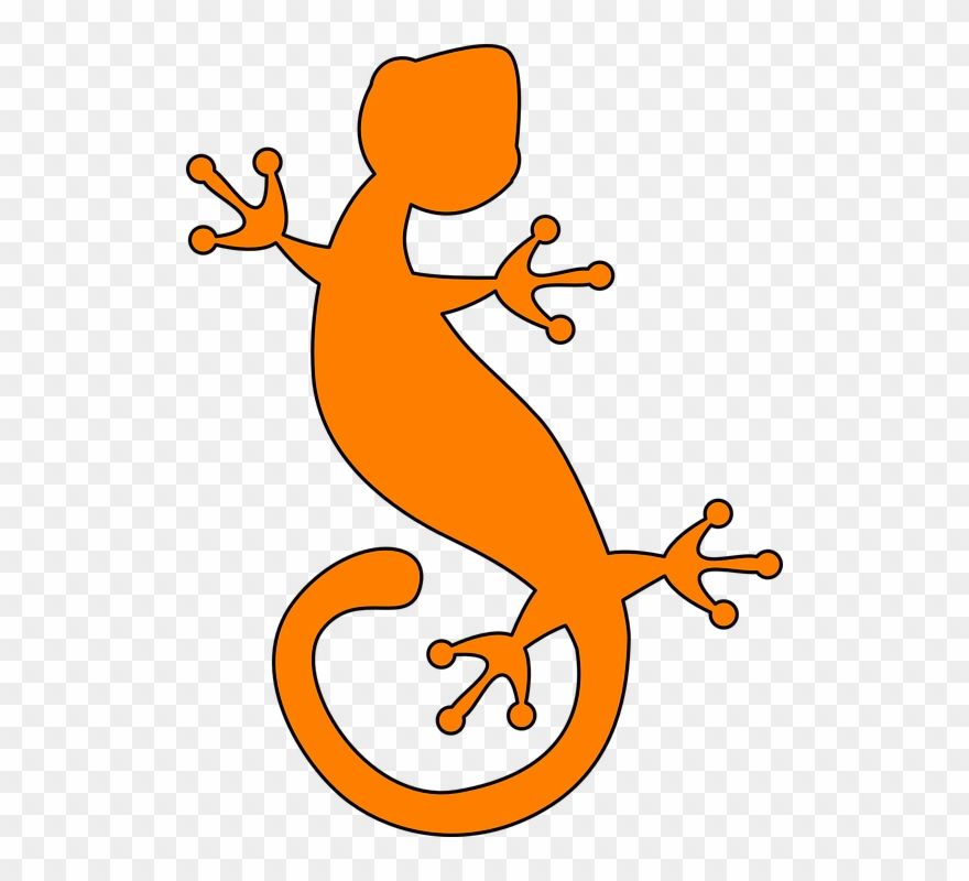 Black And White Gecko Clipart - Png Download