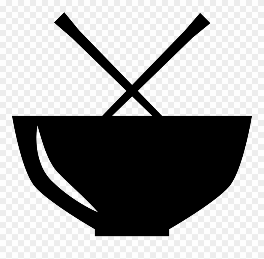 Chinese Food Bowl From Side View And Chopsticks Comments - Chinese Food Clipart Transparent Png